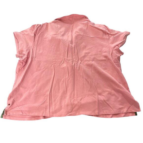 Caribbean Joe Womens Pink Polo Shirt 2X Cotton/Spandex Short Sleeve Button-Up Co - Picture 2 of 8